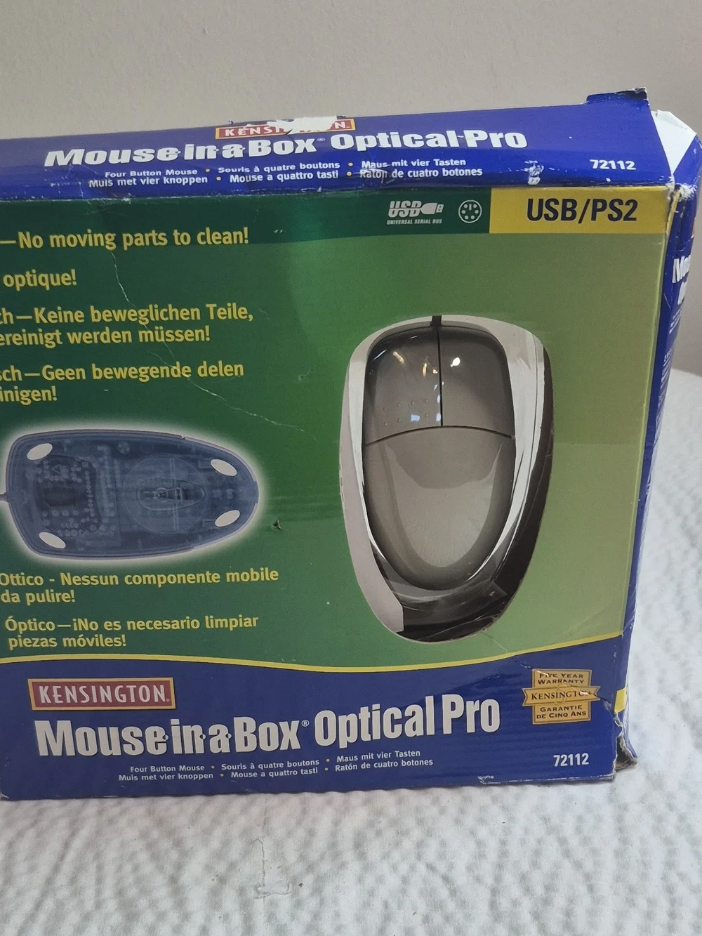 Kensington Mouse-in-a-Box Optical Pro Wired Mouse - White